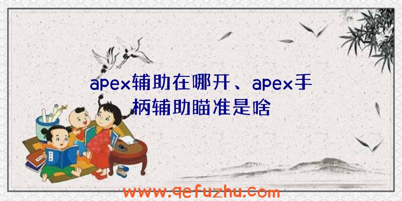 apex辅助在哪开、apex手柄辅助瞄准是啥