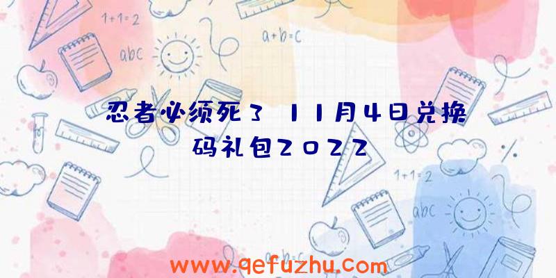 《忍者必须死3》11月4日兑换码礼包2022