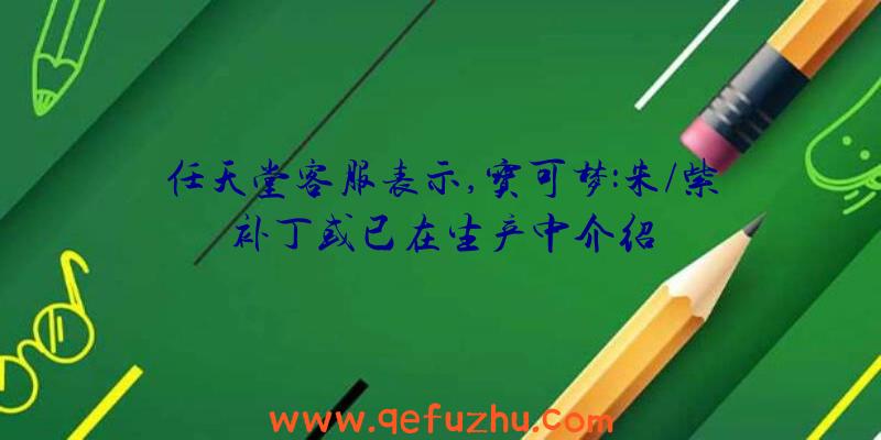 任天堂客服表示,宝可梦:朱/紫补丁或已在生产中介绍