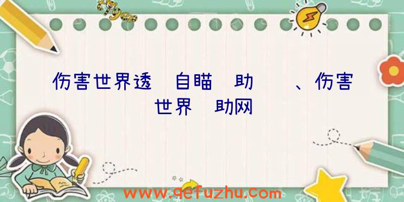 伤害世界透视自瞄辅助视频、伤害世界辅助网