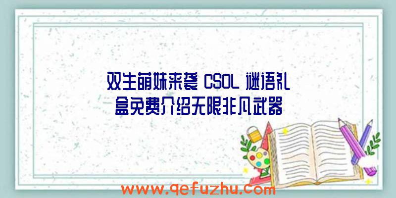 双生萌妹来袭《CSOL》谜语礼盒免费介绍无限非凡武器