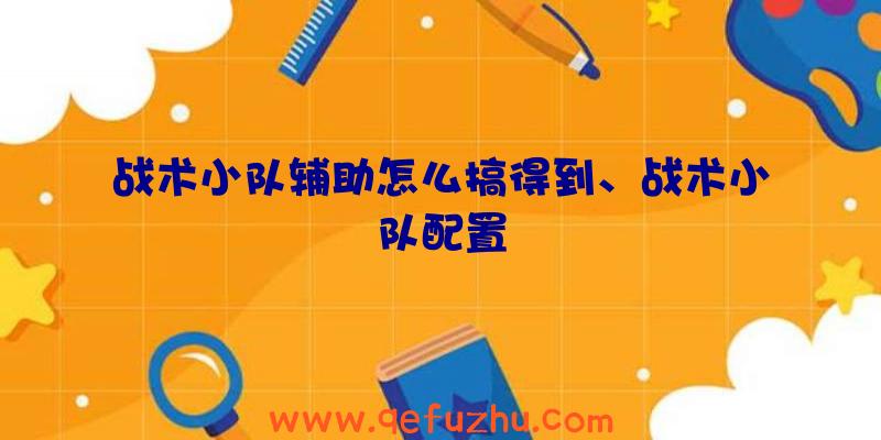 战术小队辅助怎么搞得到、战术小队配置