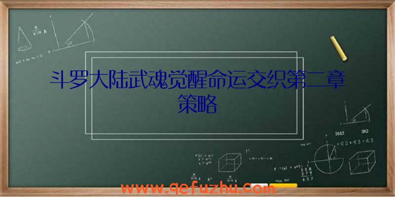 斗罗大陆武魂觉醒命运交织第二章策略