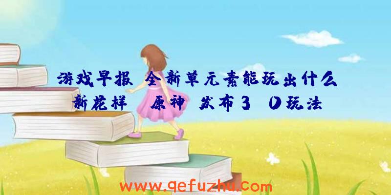 游戏早报：全新草元素能玩出什么新花样？《原神》发布3.0玩法前瞻（原神会出新玩法吗）