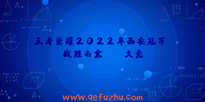 王者荣耀2022年西安冠军WE战胜南京Hero久竞