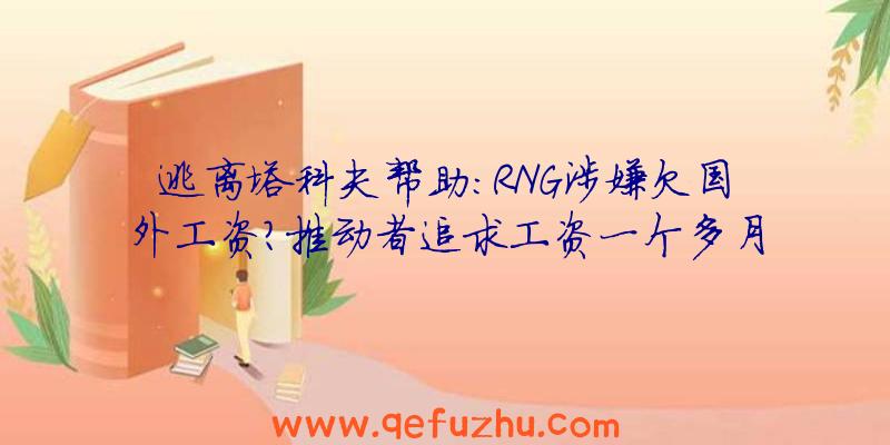 逃离塔科夫帮助:RNG涉嫌欠国外工资？推动者追求工资一个多月