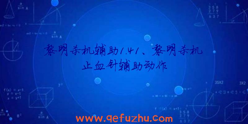 黎明杀机辅助1.41、黎明杀机止血针辅助动作