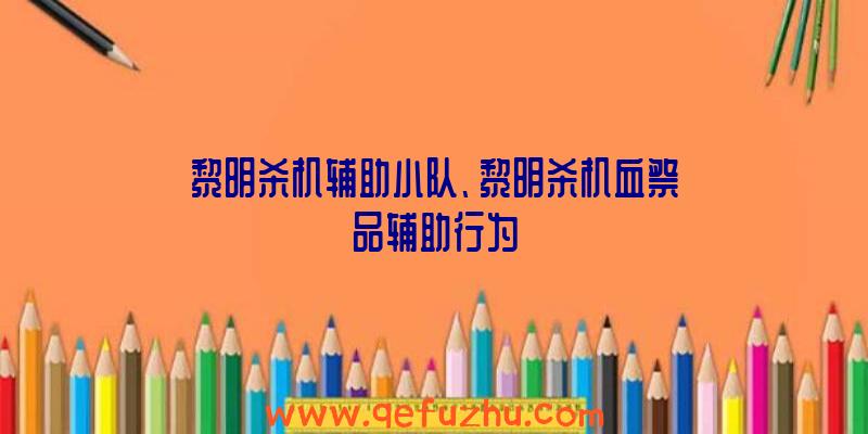 黎明杀机辅助小队、黎明杀机血祭品辅助行为